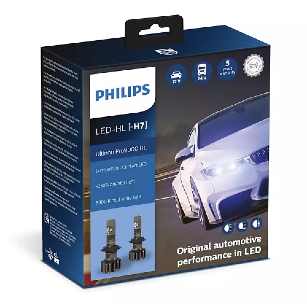 SET BECURI LED FAR H7 PHILIPS ULTINON
