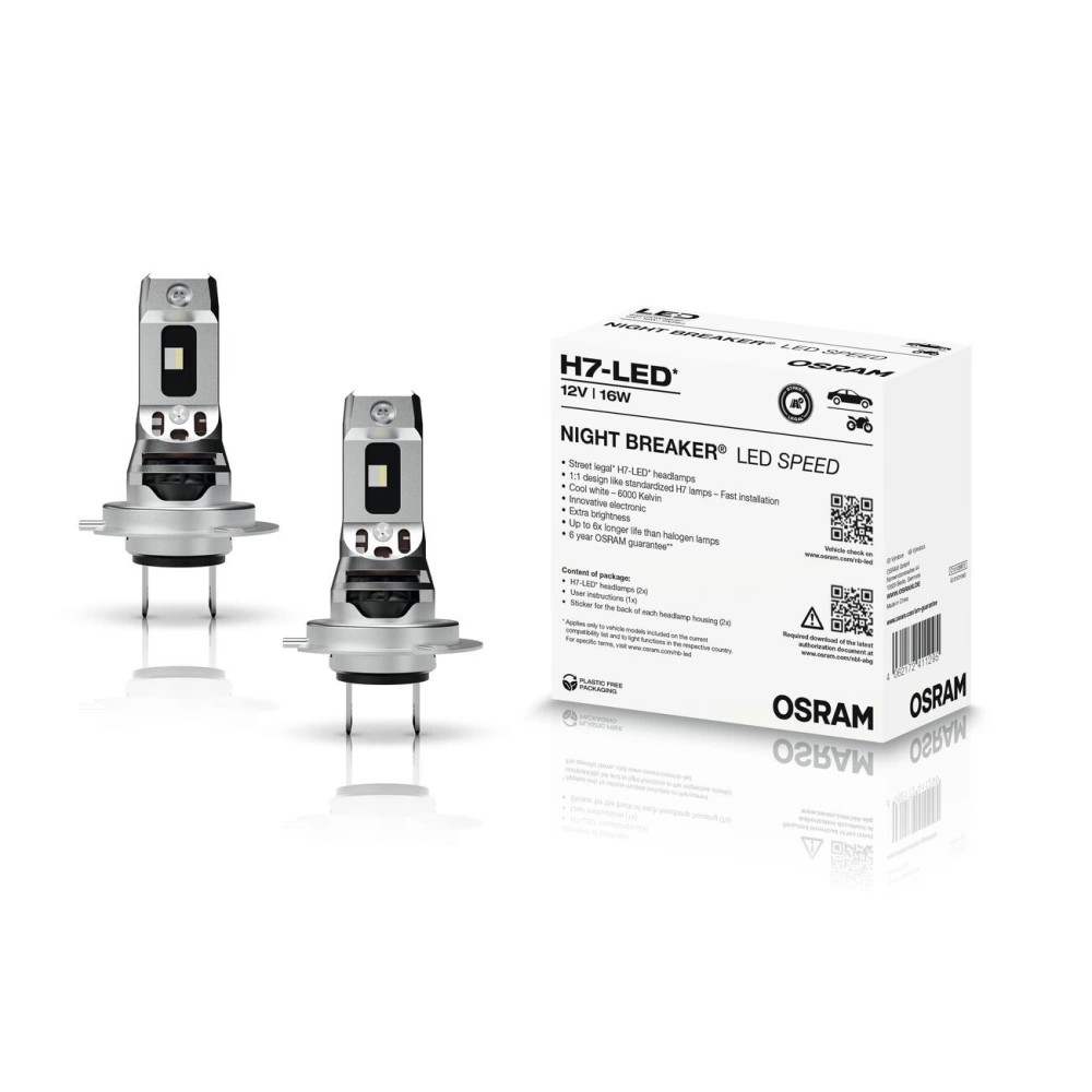 SET BECURI LED H7 OSRAM CU OMOLOGARE DIMENSIUNE 1:1