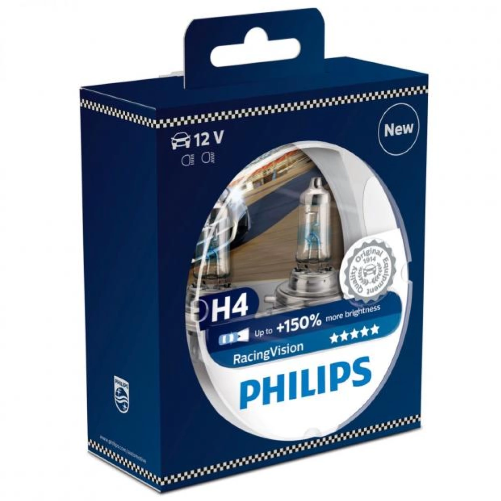 SET 2xH4 PHILIPS RACING VISION H4