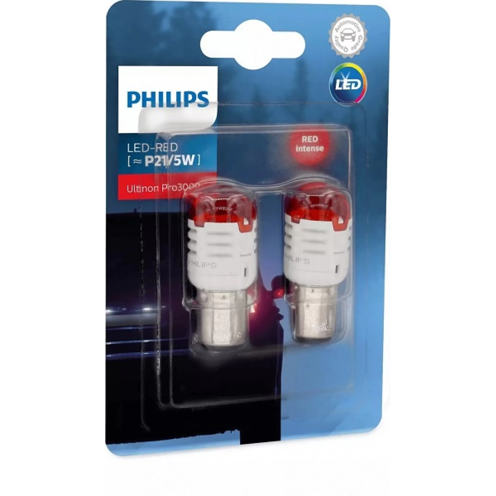 SET BECURI PHILIPS LED ROSU INTENS P21/5W
