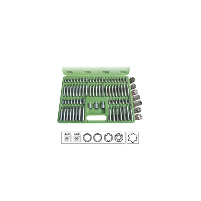 TRUSA SPECIALA CAPETE SURUBELNITA 74 PIESE PENTRU SURUBURI RIBE 12 FETE TORX HEXAGONAL JBM