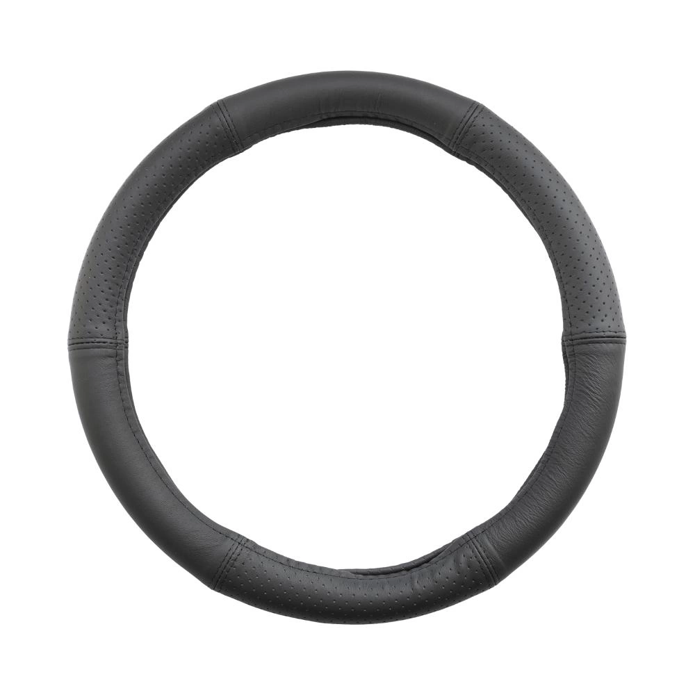 HUSA VOLAN PIELE NATURALA SEMI PERFORATA NEGRU 39-41 CM