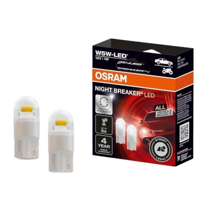 SET 2 BECURI NIGHT BREAKER LED W5W OMOLOGARE RAR OSRAM