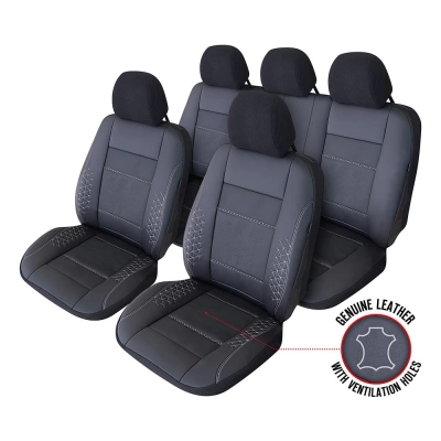 SET HUSE SCAUN EXCLUSIVE LEATHER ATLAS NEGRU UMB-W