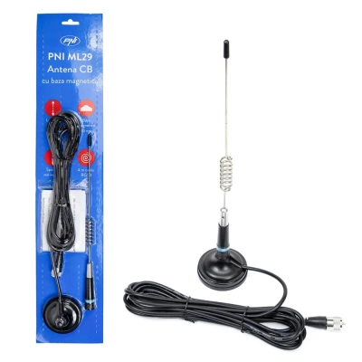 ANTENA CB PNI ML29 LUNGIME 34 CM, CU MAGNET INCLUS DIAMETRU 70 MM SI CABLU RG58