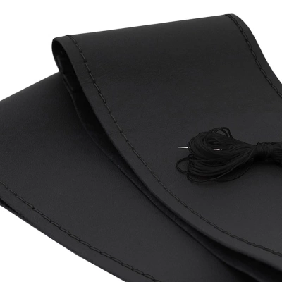 HUSA VOLAN CU SNUR PIELE NATURALA NEGRU 39-40 cm