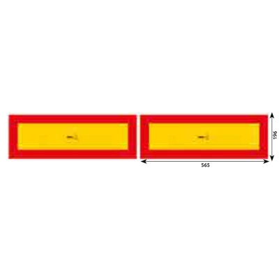 SET 2 PLACUTE REFLECTORIZANTE 565X196 MM GALBEN/ ROSU ALUMINIU HICO