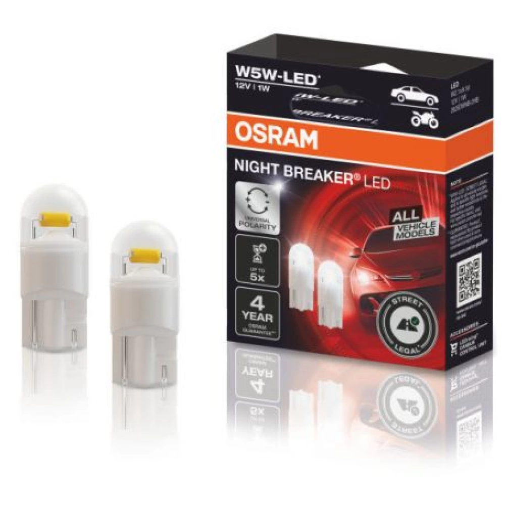 SET 2 BECURI LED 12V W5W OSRAM OMOLOGATE