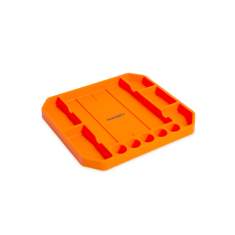 HANDY - Tavă cauciuc pentru unelte, cu compartimente şi riglă - 26 x 23,5 x 2,5 cm
